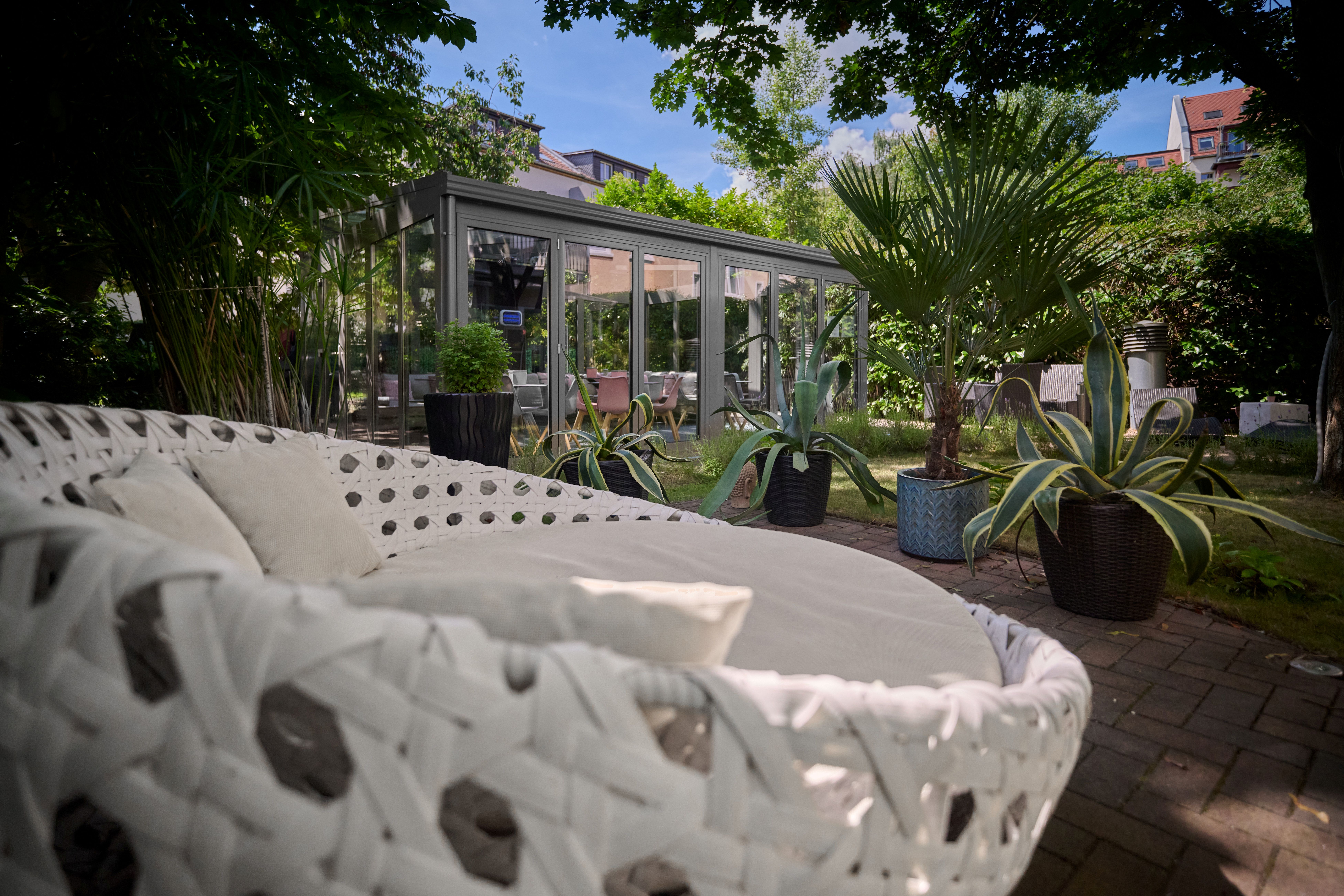 Garten im Auenwald Hotel und Apartmenthaus in Leipzig